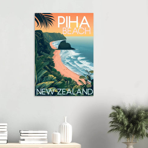 Piha New Zealand Classic Semi-Glossy Paper Poster - Books Worth Keeping
